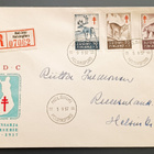1957 FDC Tuberkuloosi, R-kuori, tuloleima - pikkukuva 1