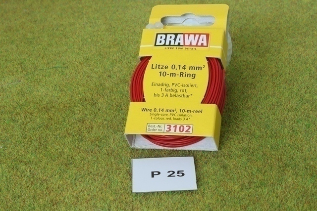 #P25 Märklin rataan johtoa, punainen 10m