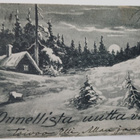 Mökki talvisessa metsässä kuutamolla, Uusi Vuosi, p. 1907 - pikkukuva 1