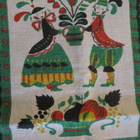 VINTAGE PIENI PÄÄSIÄIS KAITALIINA PELLAVA ? 67 x 38cm - pikkukuva 2