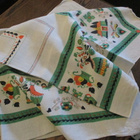 VINTAGE PÄÄSIÄIS PÖYTÄLIINA PELLAVA ? 121 x 123 cm - pikkukuva 2