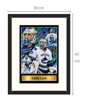 Uusi Eddie Lack Vancouver NHL art print Limited Edition