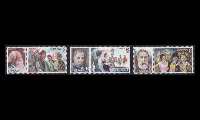 Espanja 2539-44p ** Zarzuela-säveltäjiä (1982)