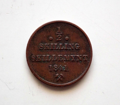 Norja 1/2 skilling 1841