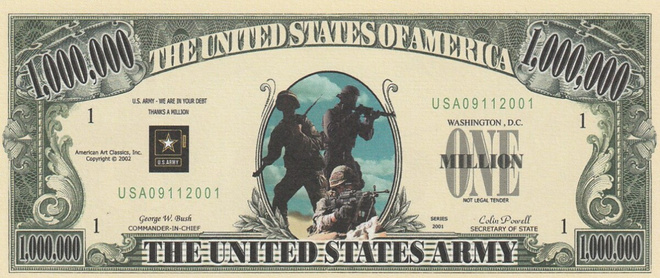 USA 1 MILJ. DOLLARS UNITED STATES ARMY (K16-S31)