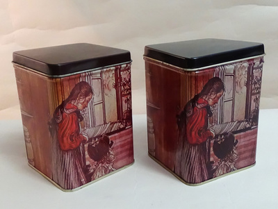 Retro peltipurkit 2 kpl Carl Larsson kuvitus