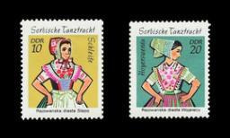 DDR 1723-4 ** Sorbilaisia tanssipukuja (1971)