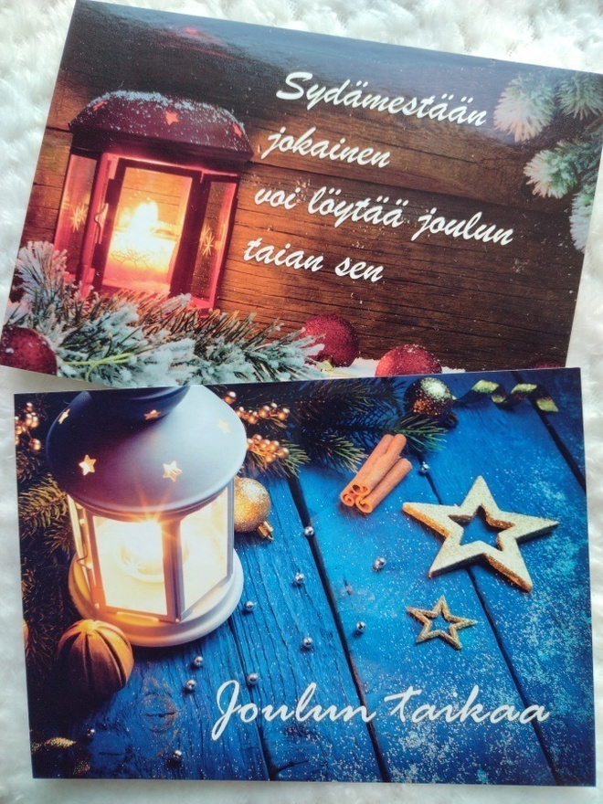 Kauniit lyhty joulukortit 2kpl *joulun taikaa*