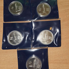 5 kpl Aino Ackte 100 mk 2001 hopeaa - pikkukuva 1