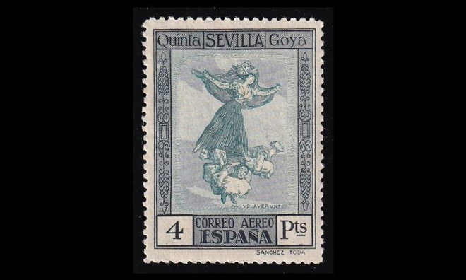 Espanja 493 ** Goya lentoposti 4 Pta (1930)