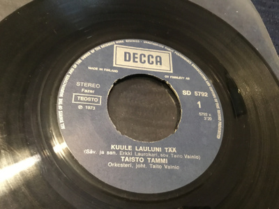 Taisto Tammi Kuule lauluni tää single 1973