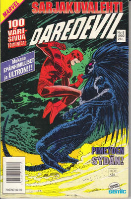 Sarjakuvalehti 8/1992 Daredevil + Epäinhimilliset
