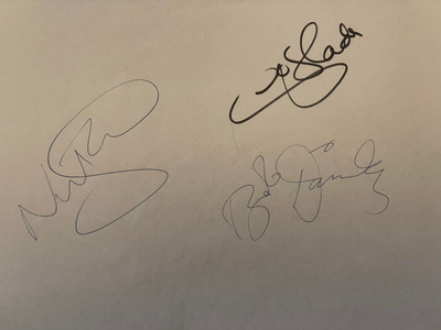 Neil Carter / Bob Daisley / Chris Slade nimikirjoitukset