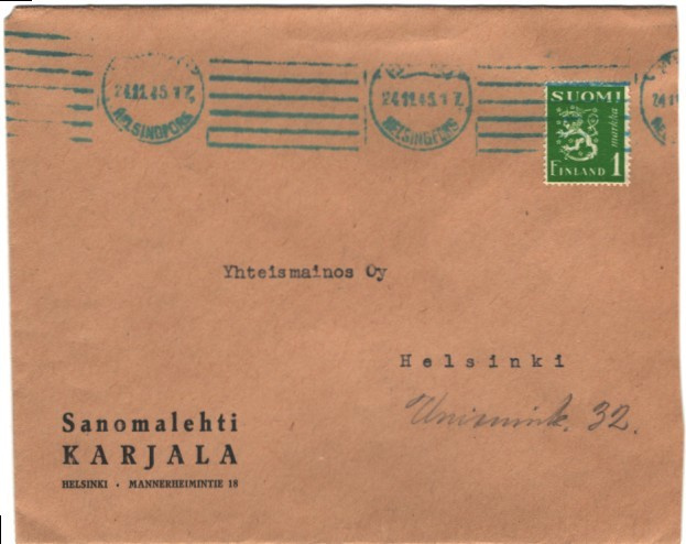FIRMA-KUORI KARJALA LEHTI HELSINKI