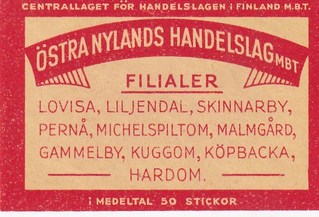 Östra Nylands Handelslag mbt, Filialer 3/14
