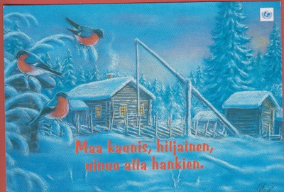 Terho Peltoniemi Linnut , vinttikaivo ja rakennukset talvi