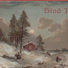Rudolf Åkerblom Mökki talvimaisemassa , kuutamo - pikkukuva 1