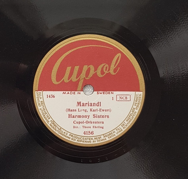 Savikiekko 1949 - Harmony Sisters - Cupol 4156