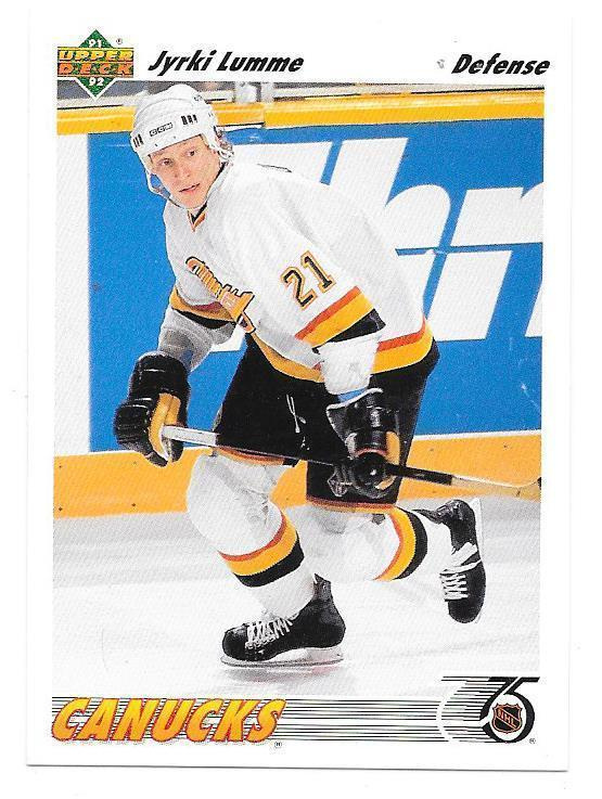 1991-92 Upper Deck #114 Jyrki Lumme Vancouver Canucks