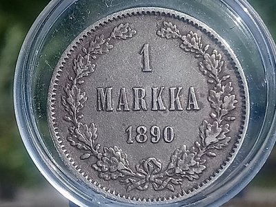 Hopeinen 1 Markka 1890 S.