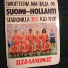 Suomi-Hollanti MM-karsinta 31.5.1989. Tarra - pikkukuva 1