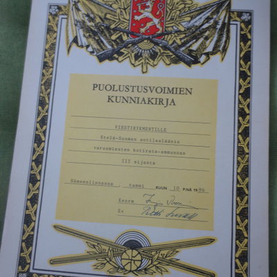 Puolustusvoimien Kunniakirja v.1986