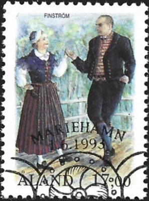 Åland 1993 Kansanpuvut 17,00 mk EP Lape 074 alareuna LOISTO