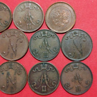5 penniä 1865, 1866, 1870, 1875...... Asiallinen kunto (KD2) - pikkukuva 4