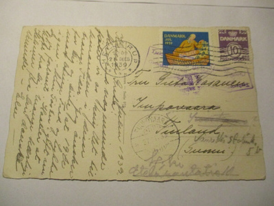 1939 Tanska sens kortti Tuupovaaraan