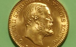 Ruotsi 10 Kronor 1901 kulta raha. Hyvä kunto.