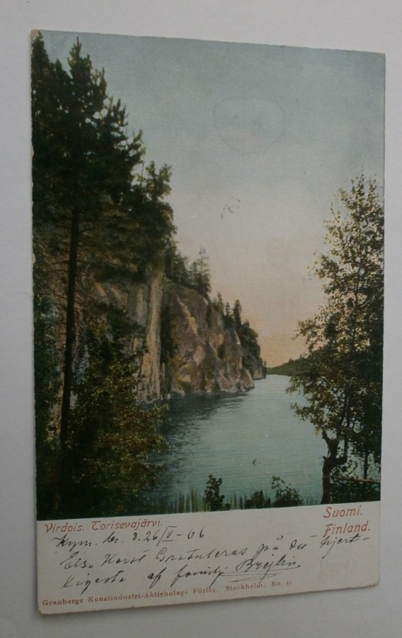 Virrat / Virdois, Torisevajärvi, p. 1906 Kouvola -> Helsinki