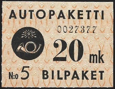 1949 AP 3 oranssi 20 mk vesileima IV ** LaPe AP 3 a W IV