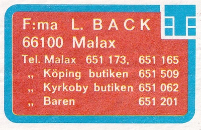 Malax, F:ma L. Back  .s45