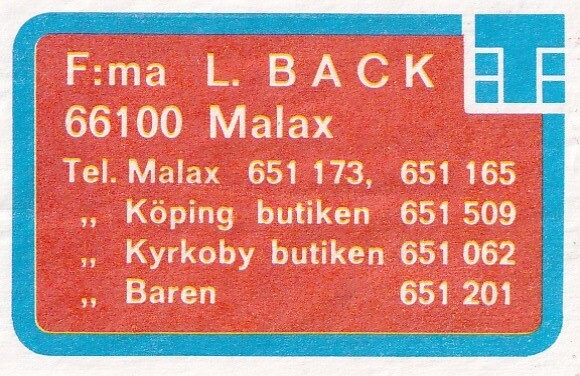 Malax, F:ma L. Back  .s45
