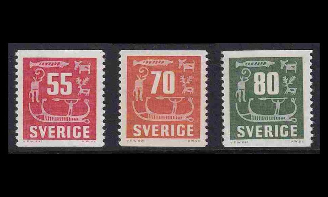 Ruotsi 431-3 ** Kalliopiirrokset (1957)