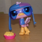 LITTLEST PET SHOP malva-lila STRUTSI, LINTU #2085 + kypärä, - pikkukuva 1