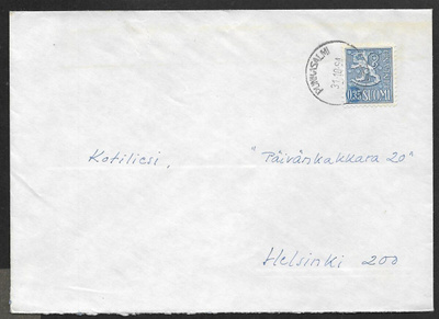 Postilähetys - Yl.m. 0,35mk (LAPE 613) Punkasalmi 31.10.1964