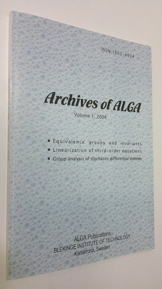Archives of ALGA - vol. 1/2004