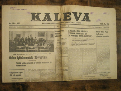 Sanomalehti: Kaleva 4.11.1937