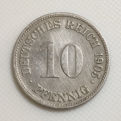 Saksa 10 Pfennig 1905D