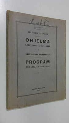 Helsingin Yliopisto - Ohjelma lukuvuodelle 1925-1926 - He...
