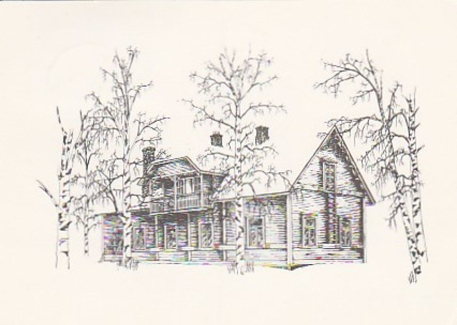 Postikortti, YLISAARELA, Tuppela 1900-l, piirros