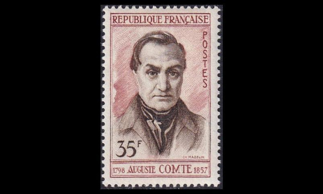Ranska 1156 ** Filosofi Auguste Comte (1957)