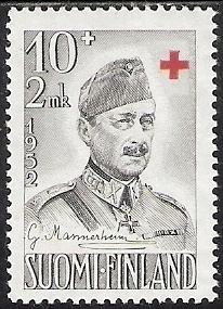 1952 Punainen Risti Mannerheim 10 + 2 mk ** LaPe 407