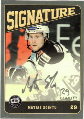 2013-14 Cardset MATIAS SOINTU TPS signature nimmari