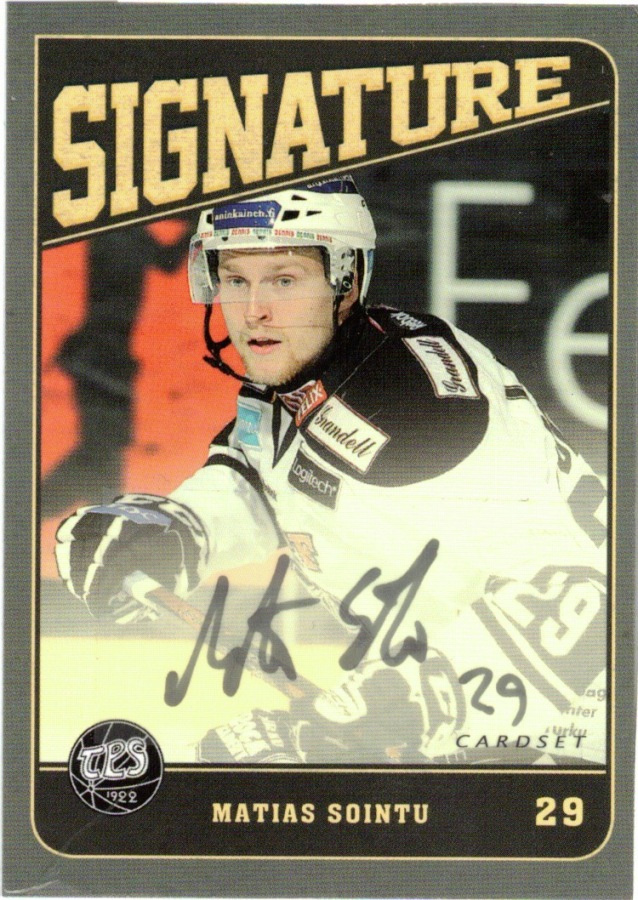 2013-14 Cardset MATIAS SOINTU TPS signature nimmari