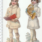 * talvilapset, 2 vanhaa kuvaa, 16,5cm * - pikkukuva 1