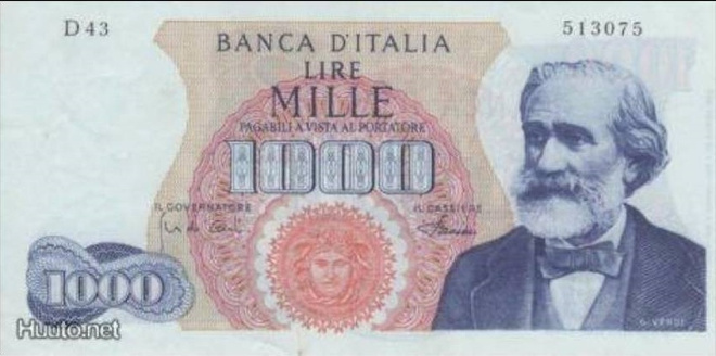 (B0026) ITALY, 1968. 1000 Lire. P-96d. XF