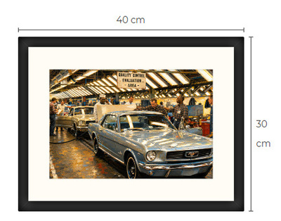 Uusi Ford Mustang art print kehystetty 30 cm x 40 cm