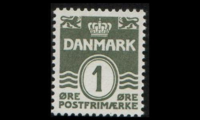 Tanska 490 ** Aaltoviiva 1 öre (1969)